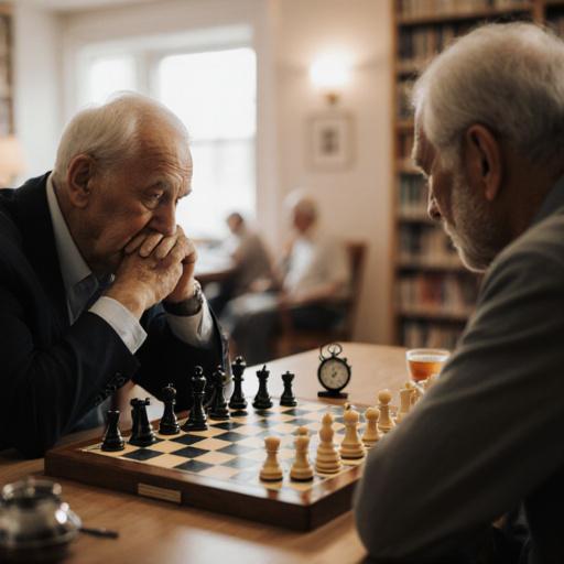 Dvaja muži hrajú šach